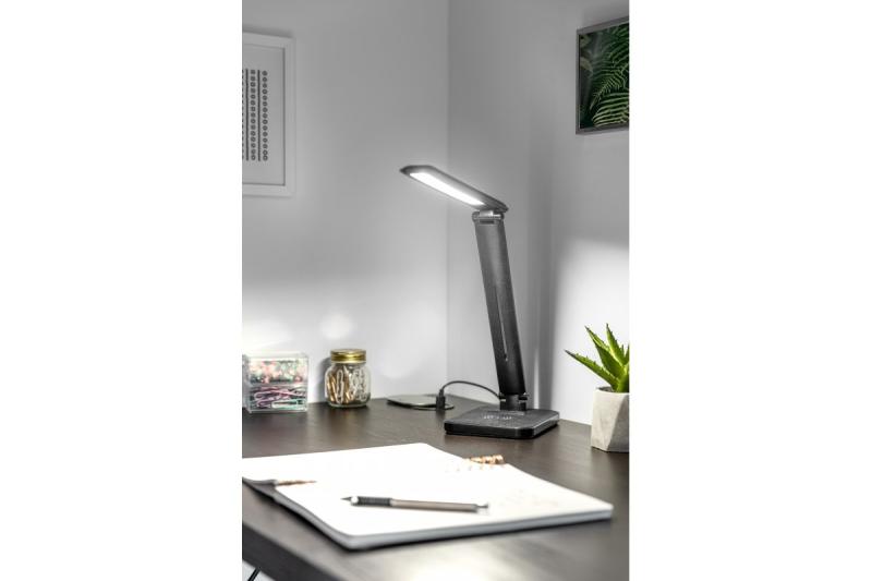 Decor Lampe de bureau LED IZUKA 6W 400lm AC220-240V 50/60Hz CCT chargeur inductif noir. 1208962497