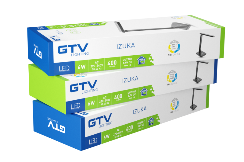 Decor Lampe de bureau LED IZUKA 6W 400lm AC220-240V 50/60Hz CCT chargeur inductif noir. 1208962497