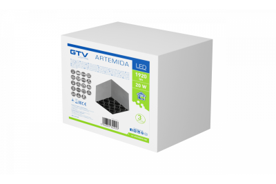 Decor Luminaire LED ARTEMIDA 20W 1920lm AC220-240V 50/60 Hz PF>0 9 Ra≥80 IP20 IK08 4000K 38° carré noir 1208962642