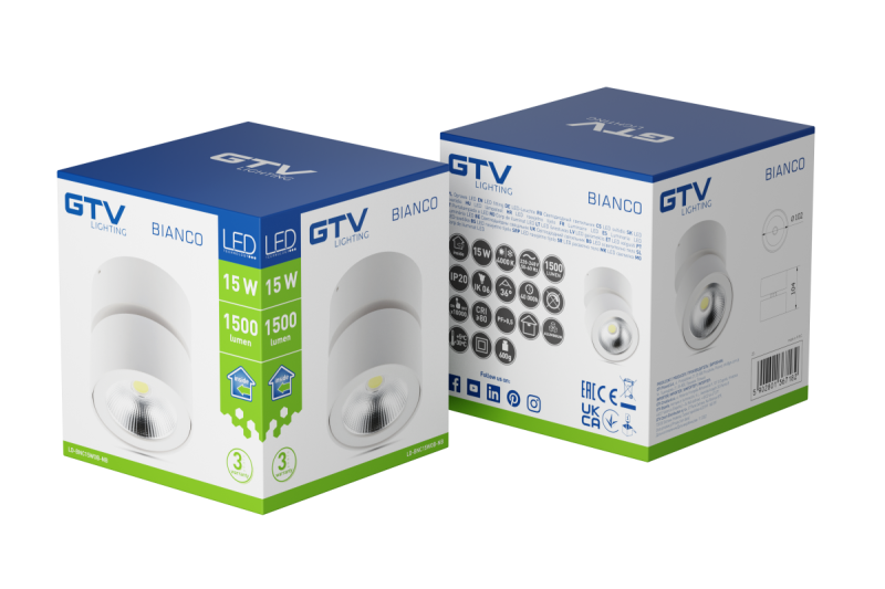 Decor Luminaire LED BLANC 15W 1500lm AC220-240V 50/60 Hz PF> 0.5 Ra≥80 IP20 IK06.36 ° 4000K rond blanc. 1208962667