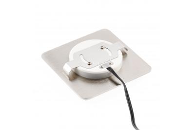 Decor Luminaire d'escalier à LED ESCADA KB DC12V, carré avec couvercle dépoli, 0,8W 70lm 4000K, câble inox de 150cm.