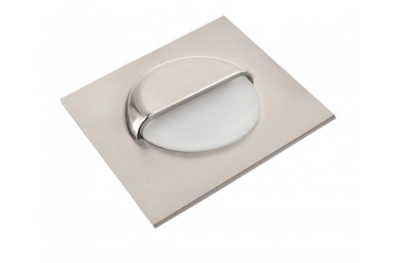 Decor Luminaire d'escalier à LED ESCADA KB DC12V, carré avec couvercle dépoli, 0,8W 70lm 4000K, câble inox de 150cm.