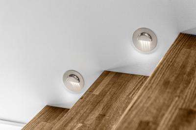 Decor Luminaire d'escalier à LED ESCADA OA DC12V avec couvercle transparent rond 0 8W 70lm 4000K câble inox 150cm.