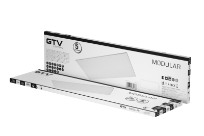 Luminaire LED MODULAR, plaque arrière, 120x30cm, 4000K, 40W, 4200lm, AC220-240V, PF>0,9, IP54, 5y, UGR<19 1208962998
