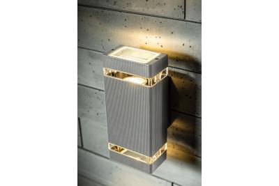 Decor Applique murale à deux directions NESSA GU10 MAX. 2x50W IP54 AC220-240V 50/60Hz gris. 1208963008