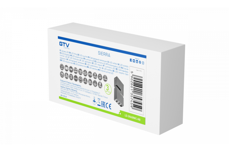 Decor Luminaire LED SIERRA 8W 720lm AC220-240V 50/60 Hz PF>0 5 Ra≥80 IP20 IK08 4000K 48° noir 1208963166