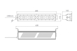 Lampe Highbay LED TEKSAS, 100W, 12000lm, AC100-240V, 50/60Hz, IP 65, angle de faisceau 60o, 4000K, gris 1208963207