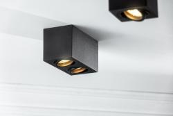 Decor Luminaire de plafond AVEIRO DUO en aluminium 160x80x85mm IP20 max 20W*2 carré noir. 1208963824