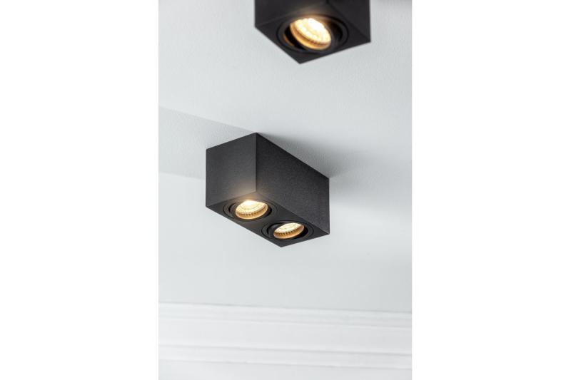 Decor Luminaire de plafond AVEIRO DUO en aluminium 160x80x85mm IP20 max 20W*2 carré noir. 1208963824