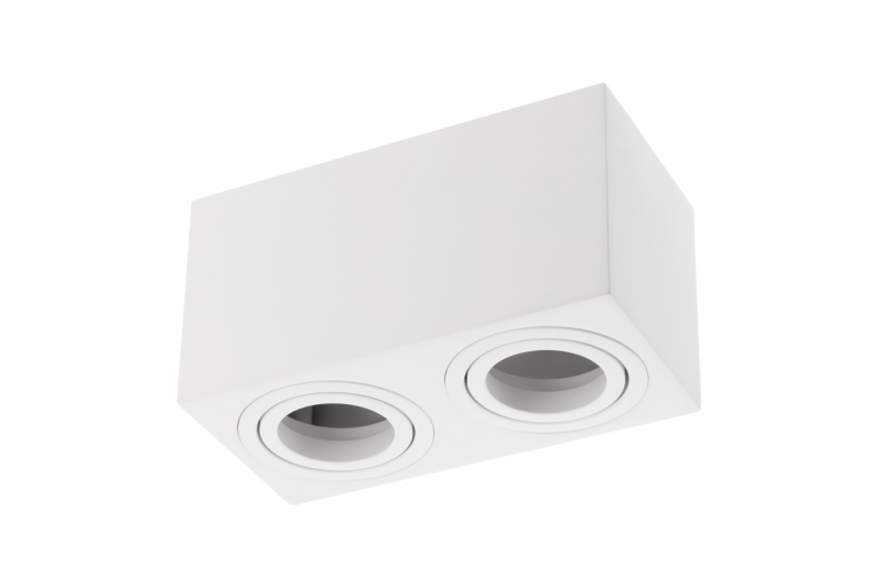 Decor Luminaire de plafond AVEIRO DUO en aluminium 160x80x85mm IP20 max 20W*2 carré blanc. 1208963825