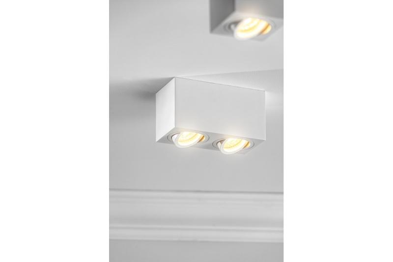 Decor Luminaire de plafond AVEIRO DUO en aluminium 160x80x85mm IP20 max 20W*2 carré blanc. 1208963825