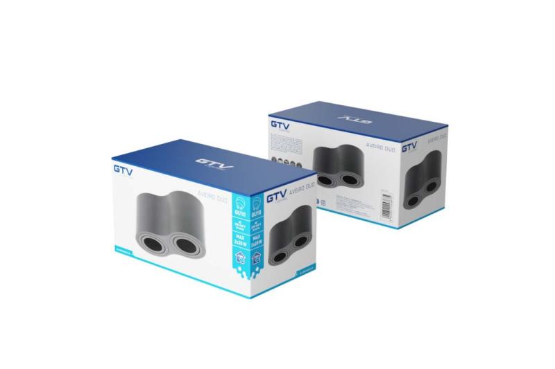 Decor Luminaire de plafond AVEIRO DUO en aluminium 160x80x85mm IP20 max 20W*2 rond noir. 1208963826