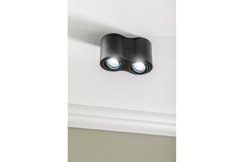 Decor Luminaire de plafond AVEIRO DUO en aluminium 160x80x85mm IP20 max 20W*2 rond noir. 1208963826