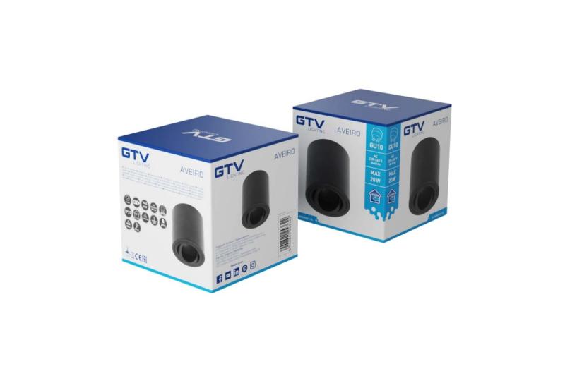 Decor Luminaire de plafond AVEIRO en aluminium 80x85mm IP20 max 20W rond noir. 1208963830