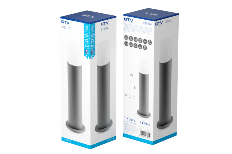 Decor Élément de jardin CORTA-P 40 E27 MAX.25W IP44 AC220-240V 50-60Hz poteau anthracite 1208963860