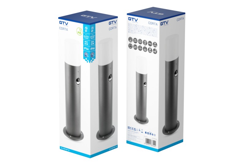 Decor Luminaire de jardin CORTA-P PIR 40 E27 MAX.25W IP44 AC220-240V 50-60Hz graphite de poteau. 1208963862