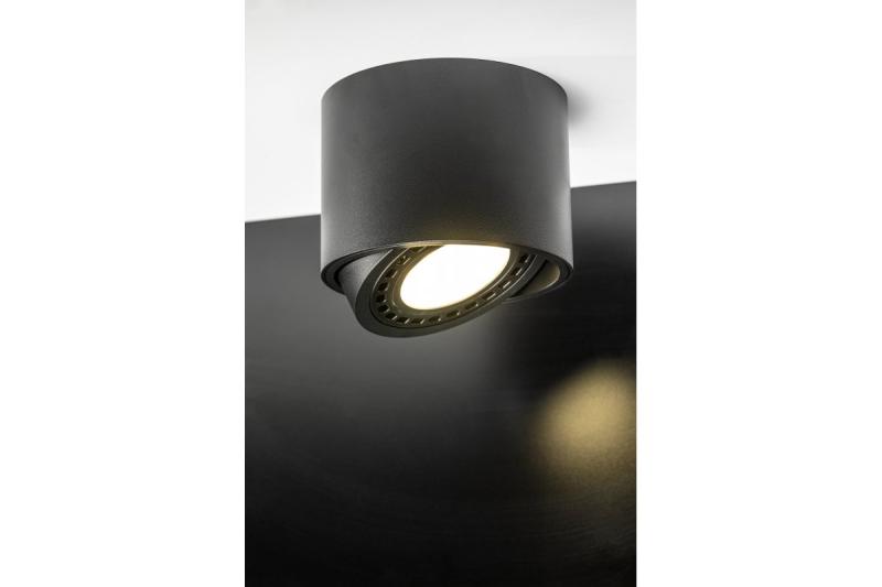 Decor Lampe de plafond ISUMI avec angle réglable en aluminium 130x100 IP20 ES111 GU10 ronde noire. 1208963894