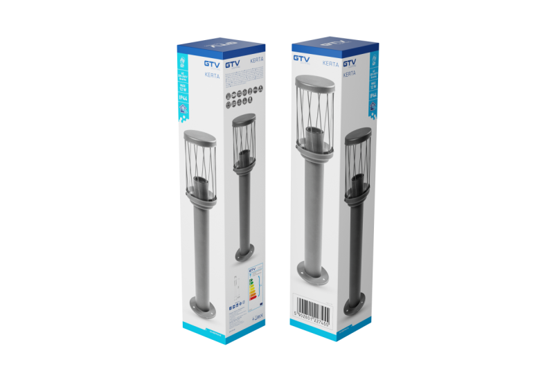 Decor KERTA-P 50 lumière de jardin E27 MAX.12W IP44 AC220-240V 50-60Hz borne graphite 1208963907