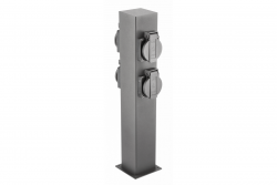 Decor Poteau de jardin LARGO-P 36 IP44 AC220-240V 50-60Hz 4 prises Schuko max.3500W graphite. 1208963917