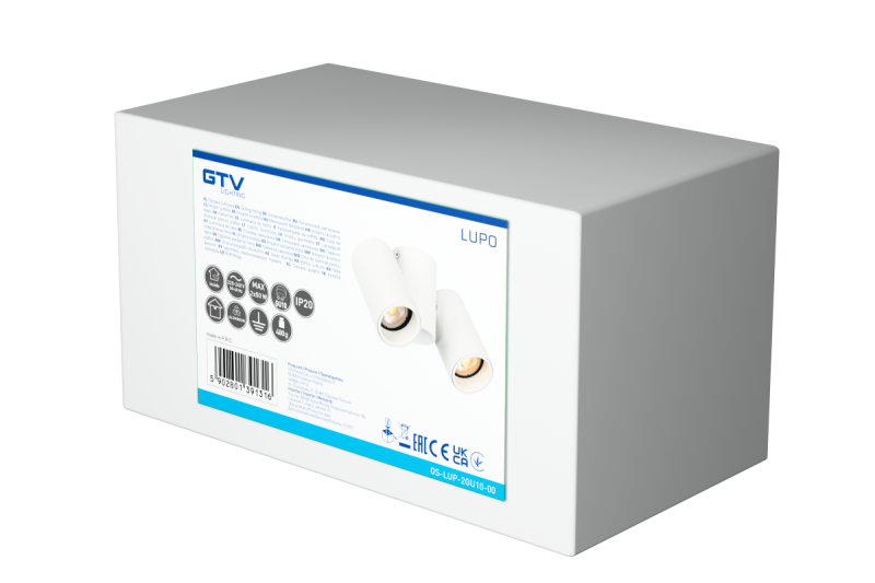 Decor Luminaire de plafond LUPO en aluminium 17.5x5.6x11.5 IP20 2*GU10 max. 50W rond blanc. 1208963925