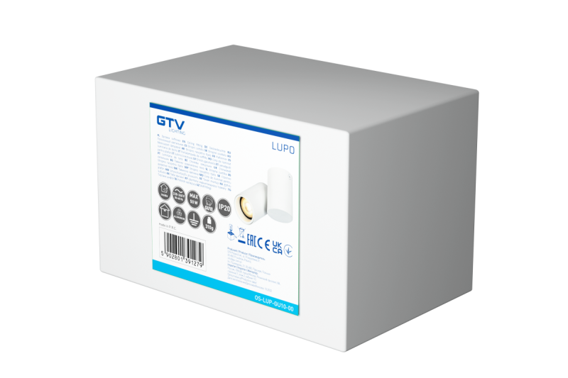 Decor Luminaire de plafond LUPO en aluminium 11.6x5.6x11.5 IP20 1*GU10 max. 50W rond blanc. 1208963927