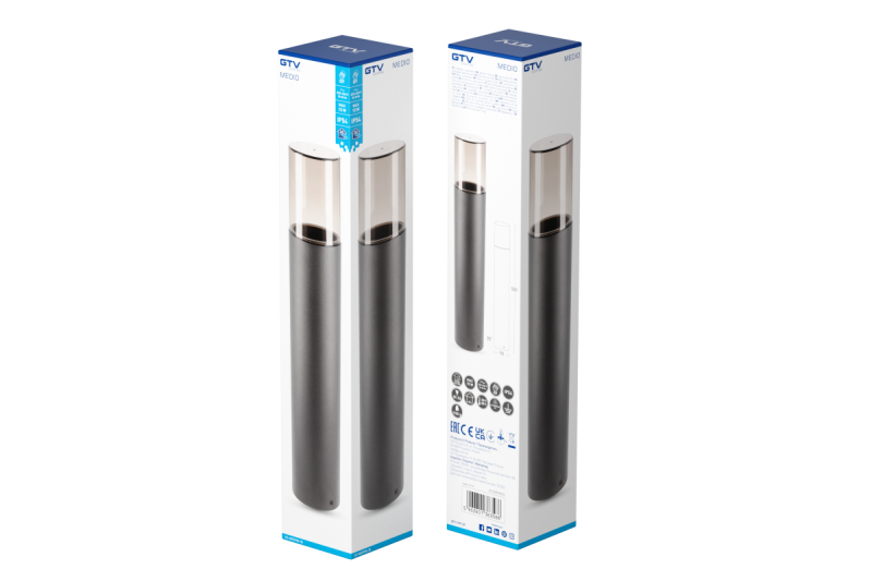 Decor Luminaire de jardin MEDIO-P 50 E27 MAX.15W IP54 AC220-240V 50-60Hz graphite de poteau. 1208963939