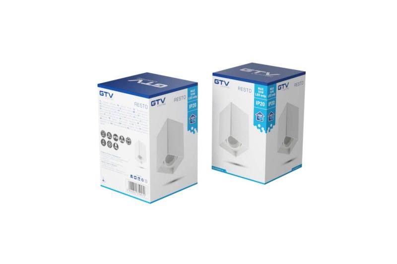 Decor Luminaire de plafond RESTO PC 80x80x125mm IP20 max 20W carré blanc 1208963988