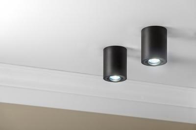 Decor Lampe encastrée de surface SENSA en aluminium 85x115 IP20 max 50W boîtier rond noir. 1208964004