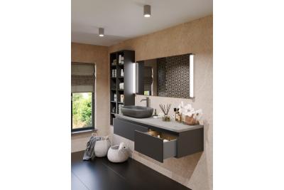 Decor Lampe de plafond SENSA AQUA en aluminium 85x115 IP54 max 50W gris circulaire. 1208964008