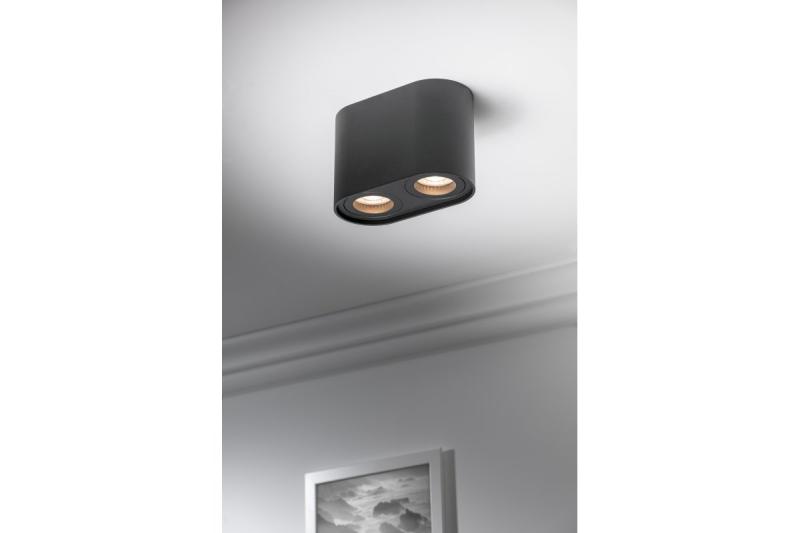 Decor Luminaire plafonnier SENSO DUO en aluminium 83x165x110 IP20 max 50W rond noir. 1208964011