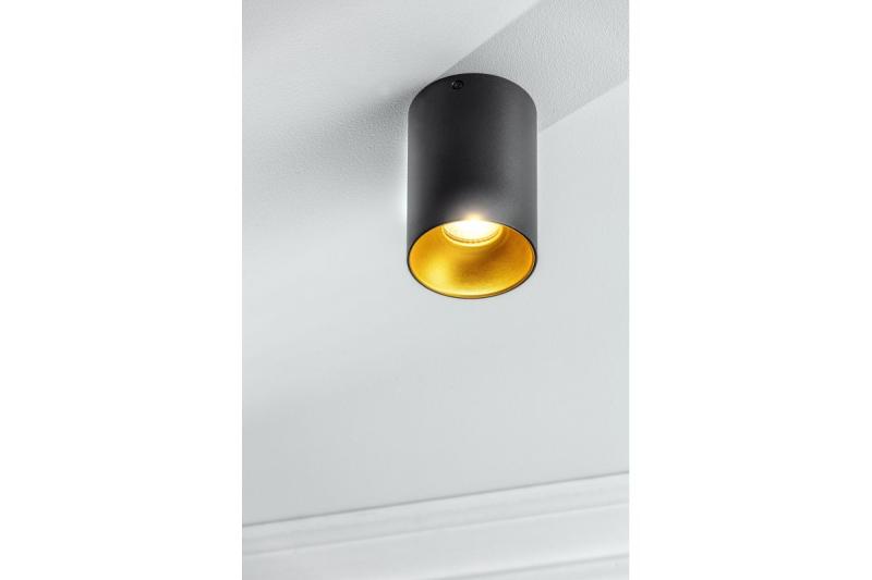 Decor Luminaire de plafond TENSA alum. 96x140 IP20 GU10 rond noir. 1208964018