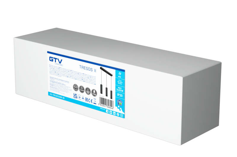 Decor Luminaire suspendu TRESOS II 3xGU10 en aluminium IP20 max. 3x20W noir. 1208964030