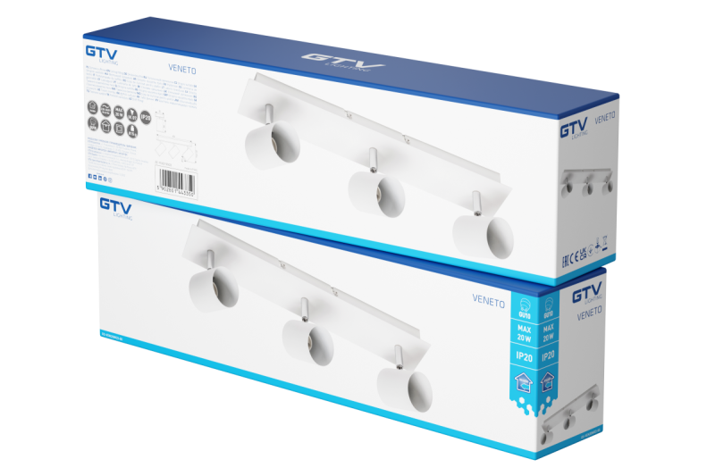 Decor Luminaire de plafond VENETO IP20 max. 20W 3 x GU10 rond blanc. 1208964039