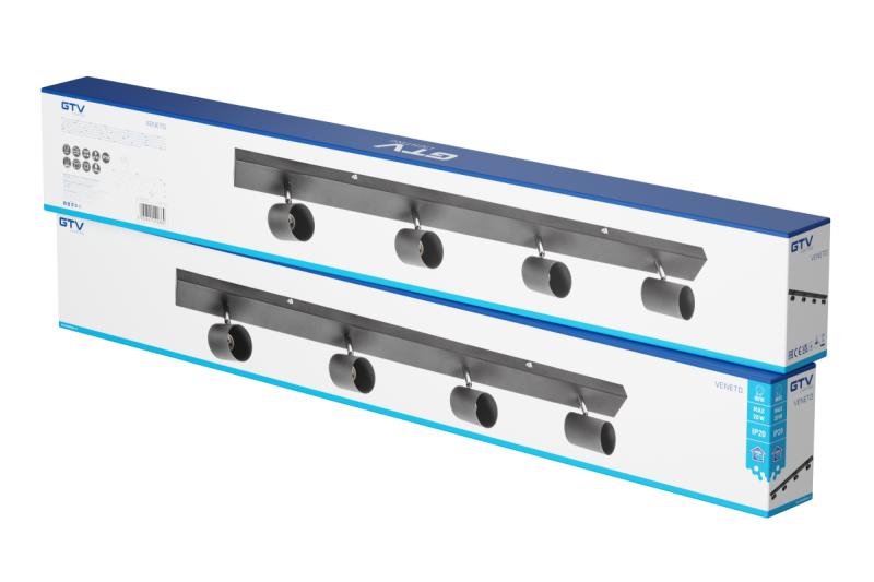 Decor Luminaire de plafond VENETO IP20 max. 20W 4 x GU10 rond noir 1208964042