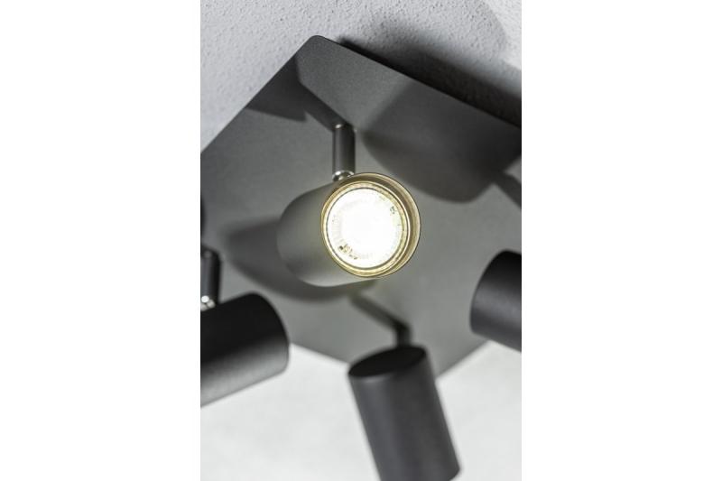 Decor Luminaire de plafond VENETO IP20 max. 20W 4 x GU10 rond/carré noir. 1208964046