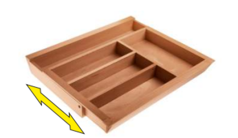 Décor Cutle Compartiments à Couverts Réglable Insert pour Armoires de 400-600mm Couleur Hêtre 1208966289