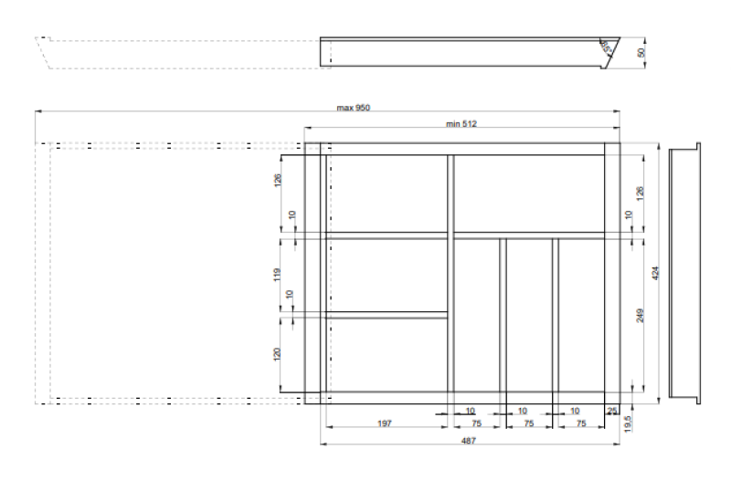 Décor Cutle Range-couverts Cuisine Ajustable Insert pour Armoires de 600-1000mm 1208966291