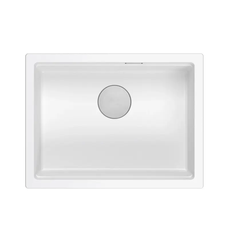 Quadri Newport II évier en granit blanc sous plan blanc 560x450 mm 1208966922