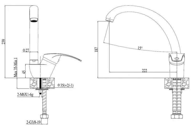 Quadri ensemble de robinet de cuisine blanc avec distributeur de savon intégré et panier pour bonde blanc ajustable 1208966928