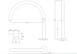 Waterevolution Flow Mélangeur de lavabo 2 trous or clair brossé T1121UWGE