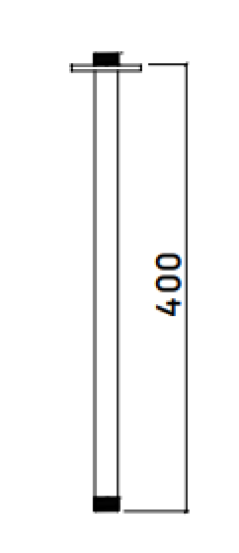 Waterevolution flow support plafond 40cm PVD Gun Metal T164540GME