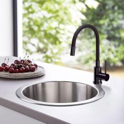 Quadri Bristol mitigeur de cuisine avec bec flexible noir PVD noir 1208967083