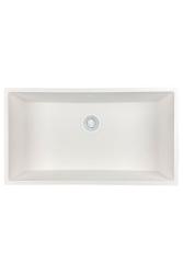 GraniteMy Universal évier en granit blanc grand 74x40 cm blanc, montage en surface, montage sous plan et affleurant avec bouchon blanc 1208967160