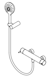 Thermostat de douche Waterevolution Flow avec ensemble de douche rond chrome T140TNR01