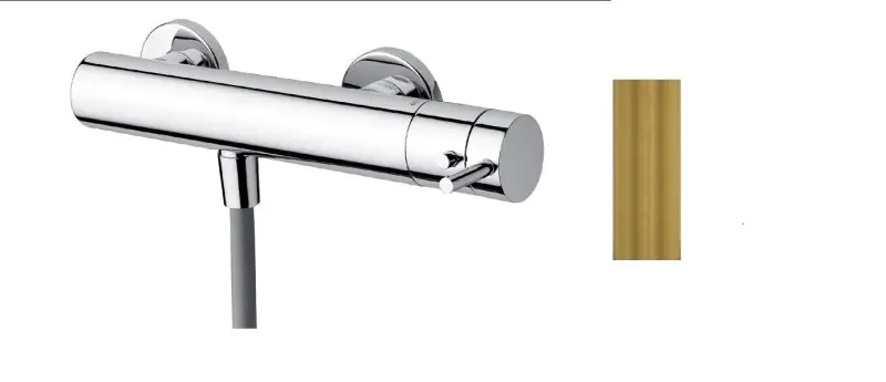 Waterevolution Flow thermostatique de douche avec ensemble de douche rond Laiton Nature T140TNRLE