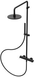 Waterevolution Flow ensemble de douche avec douche à effet pluie noir mat T141NPR