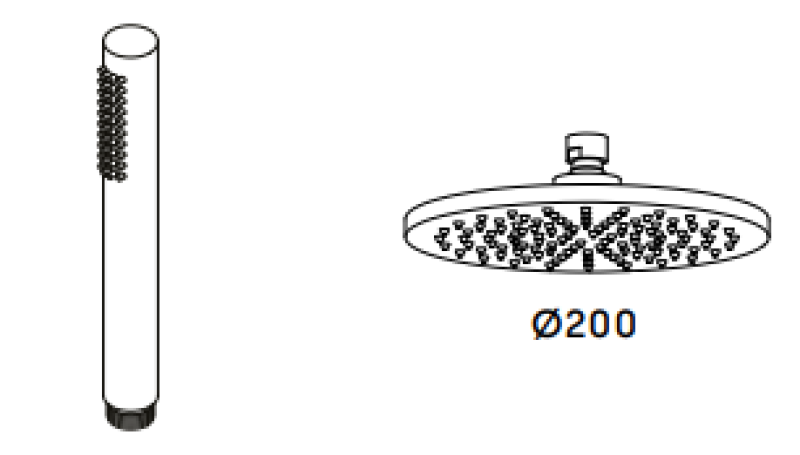 Waterevolution Flow ensemble de douche avec pommeau de douche à effet pluie PVD Gun Metal T141NGME