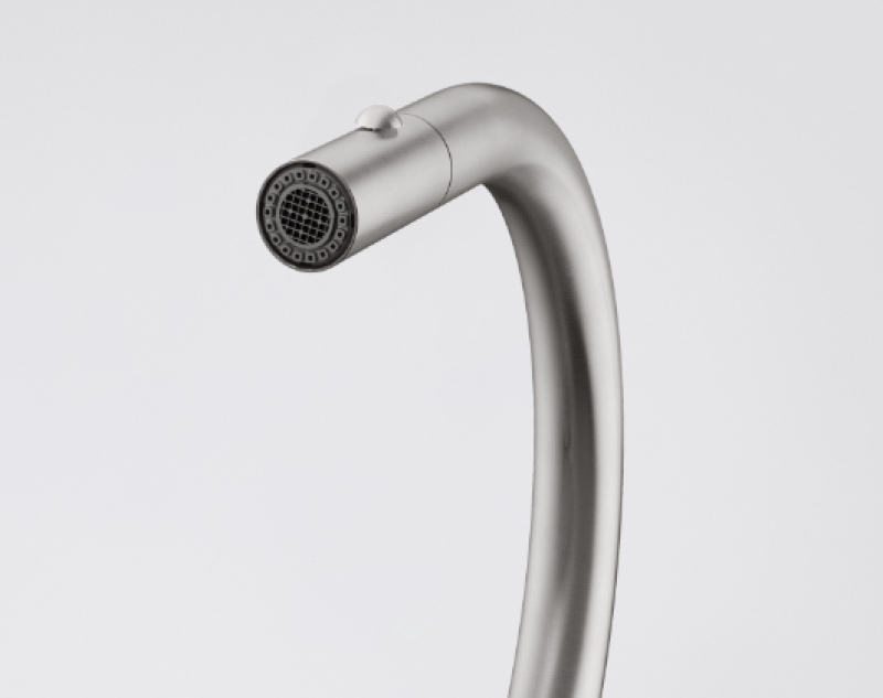 Franke Mythos Masterpiece Robinet de Cuisine Acier Inoxydable avec Bec en J et Douchette Extractible - 115.0711.554