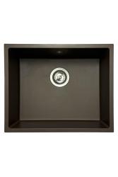 GraniteMy Évier de café universel en granit 50x40 cm montage en surface, sous-plan et affleurante avec bouchon en inox 1208967227