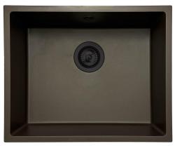 GraniteMy Évier de café universel en granit 50x40 cm montage en surface, sous plan et à fleur avec bouchon noir 1208967228